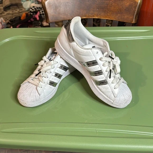 adidas | Shoes | Adidas Superstars White With Chrome 8 | Poshmark